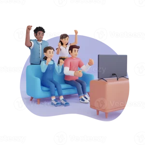 teenagers-watching-television-together-3d-character-illustration-png